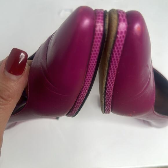 PHYLLIS POLAND 90’s DESIGNER BURGUNDY PINK PUMPS Stunning Snake Heels Edges 8B - Picture 12 of 14